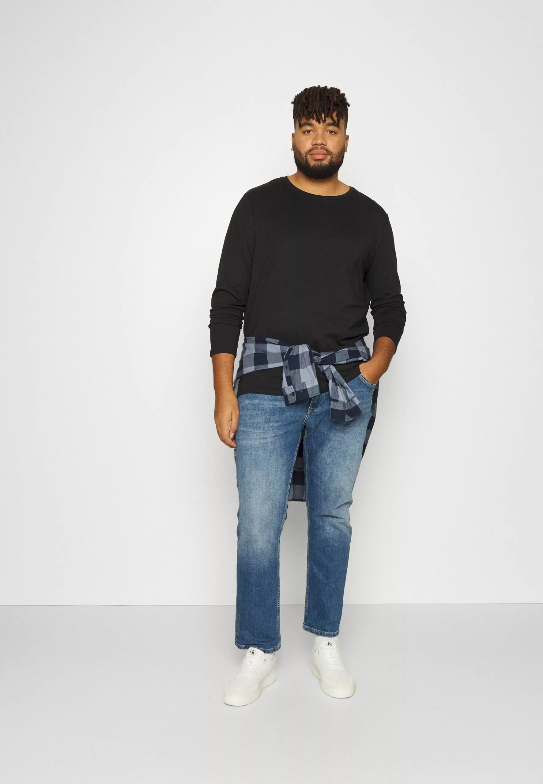 Pier One 2 Pack - Long Sleeved Top - Blue/Black 1 Pier One 2 Pack - Long Sleeved Top - Blue/Black