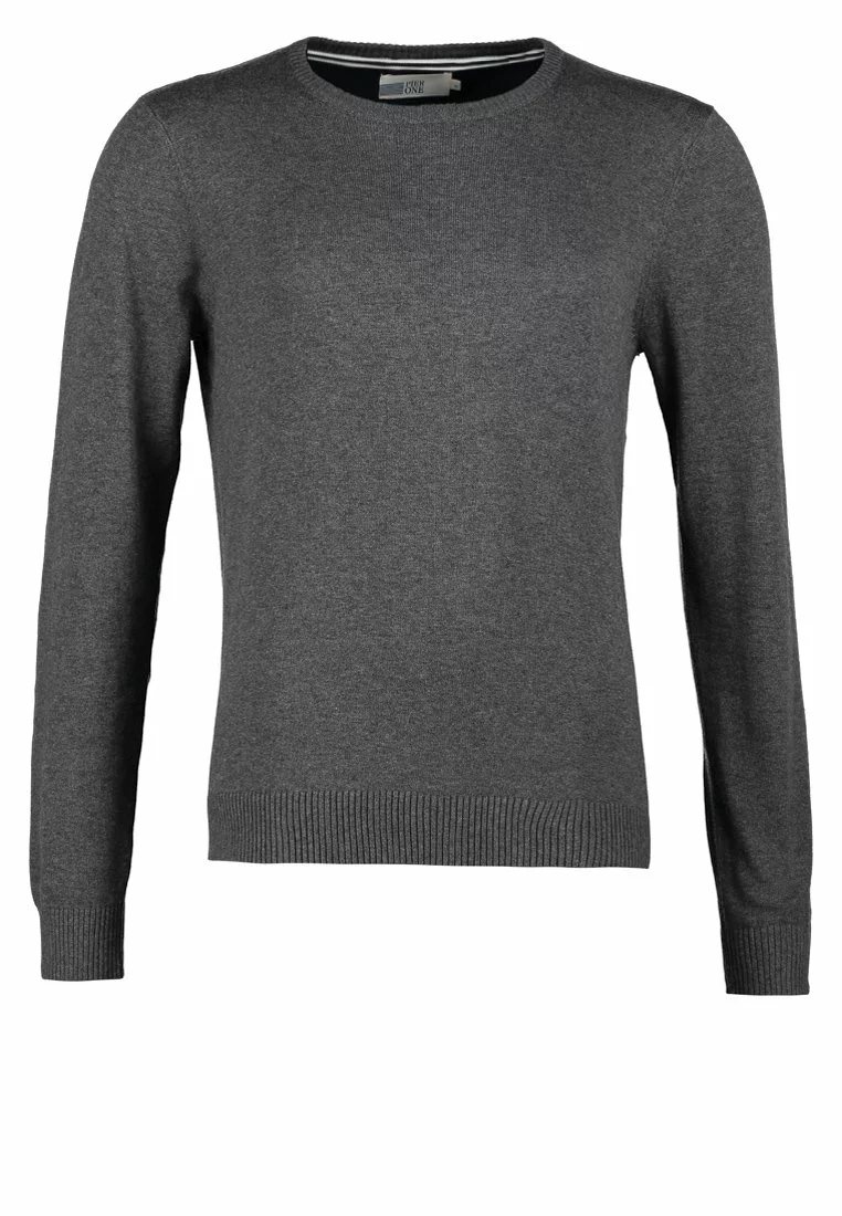 Pier One Basic Crewneck - Jumper - Dark Grey Melange 5 Pier One Basic Crewneck - Jumper - Dark Grey Melange - Image 5