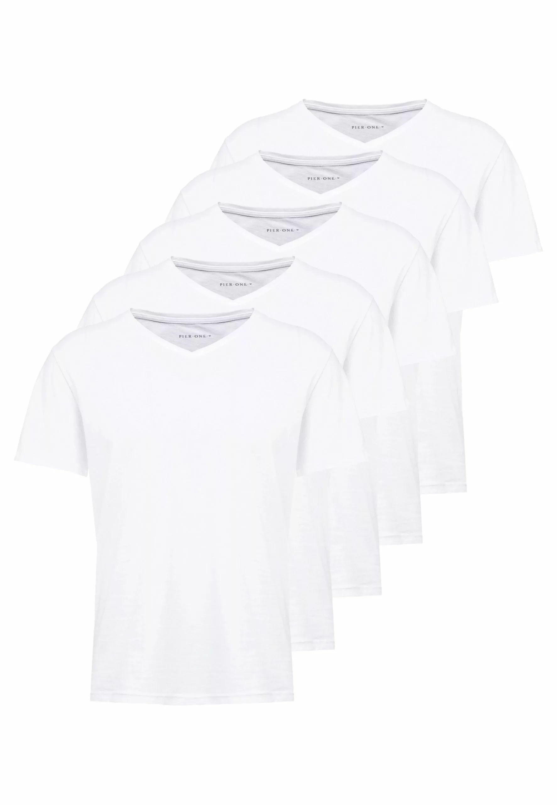 Pier One 5 Pack - Basic T-Shirt - White 4 Pier One 5 Pack - Basic T-Shirt - White - Image 4