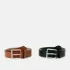 Pier One 2 Pack - Belt - 802 - Black_708 - Cognac