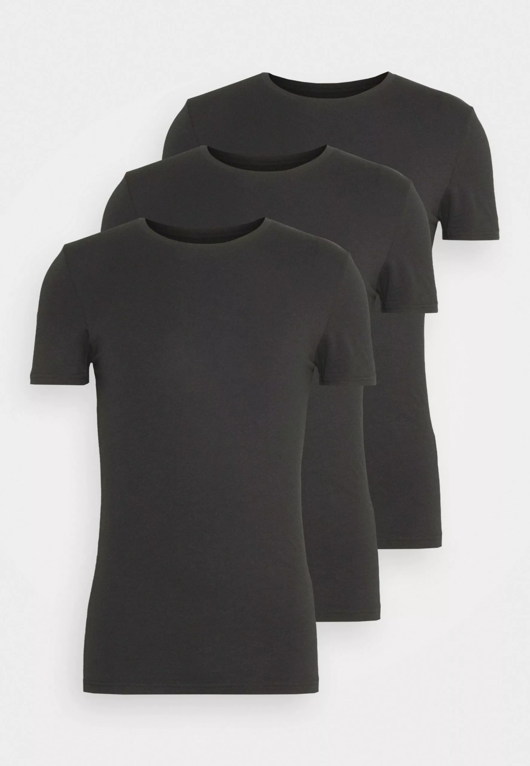 Pier One 3 Pack Muscle Fit- Basic T-Shirt - Black 4 Pier One 3 Pack Muscle Fit- Basic T-Shirt - Black - Image 4