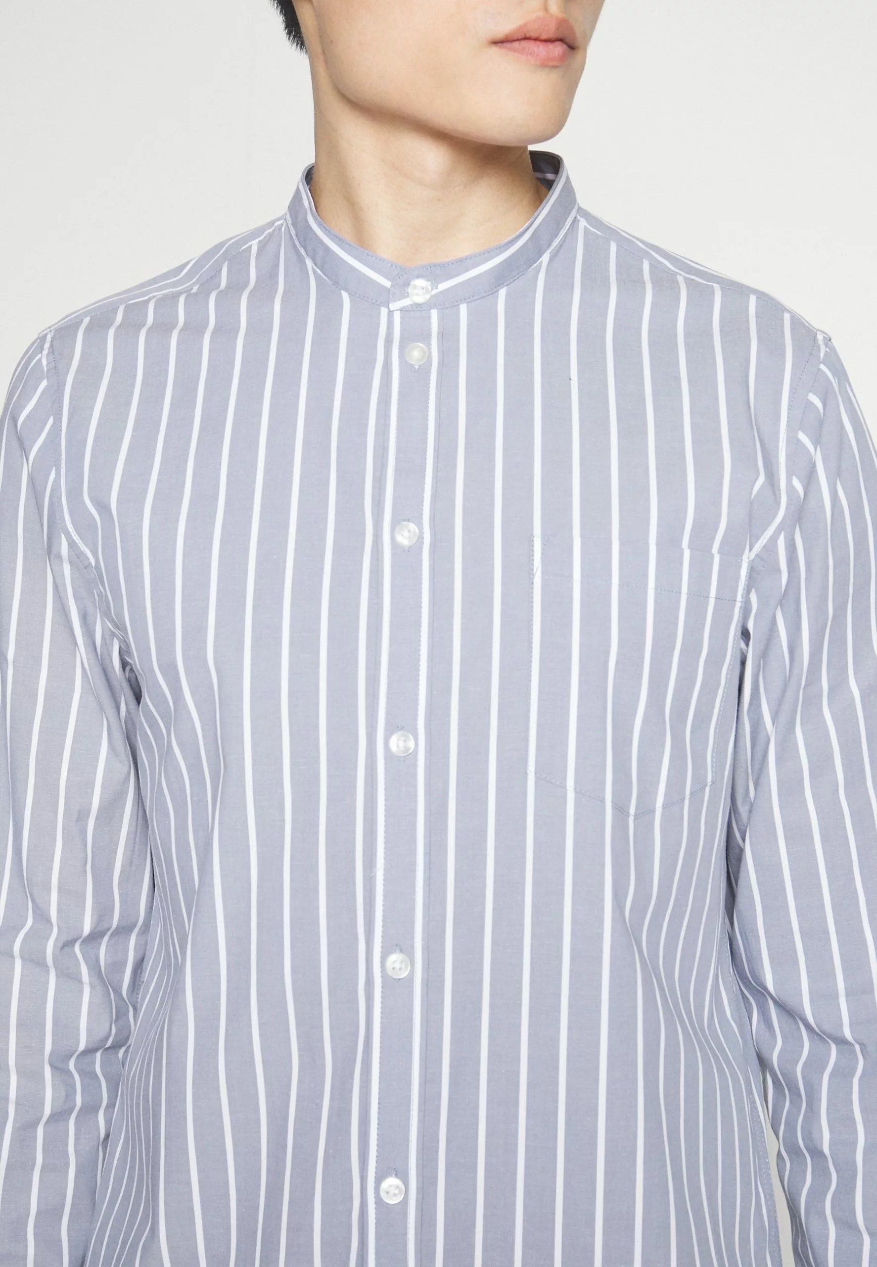 Pier One Muscle Fit Stand- Shirt - Blue 6 Pier One Muscle Fit Stand- Shirt - Blue - Image 6