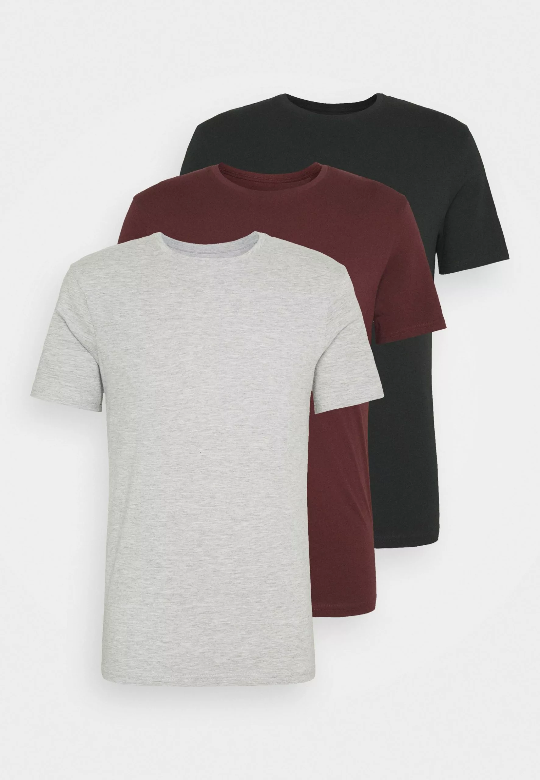 Pier One 3 Pack - Basic T-Shirt - Black/Grey/Bordeaux 8 Pier One 3 Pack - Basic T-Shirt - Black/Grey/Bordeaux - Image 8