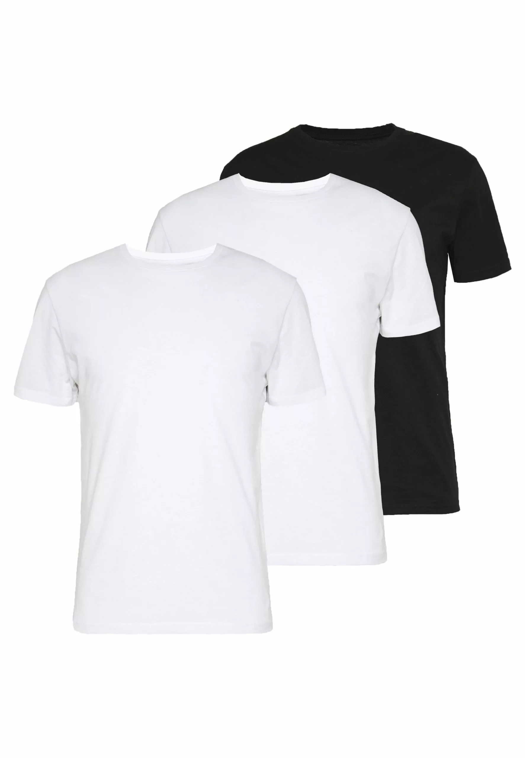 Pier One 3 Pack - Basic T-Shirt -Black/ White 1 Pier One 3 Pack - Basic T-Shirt -Black/ White