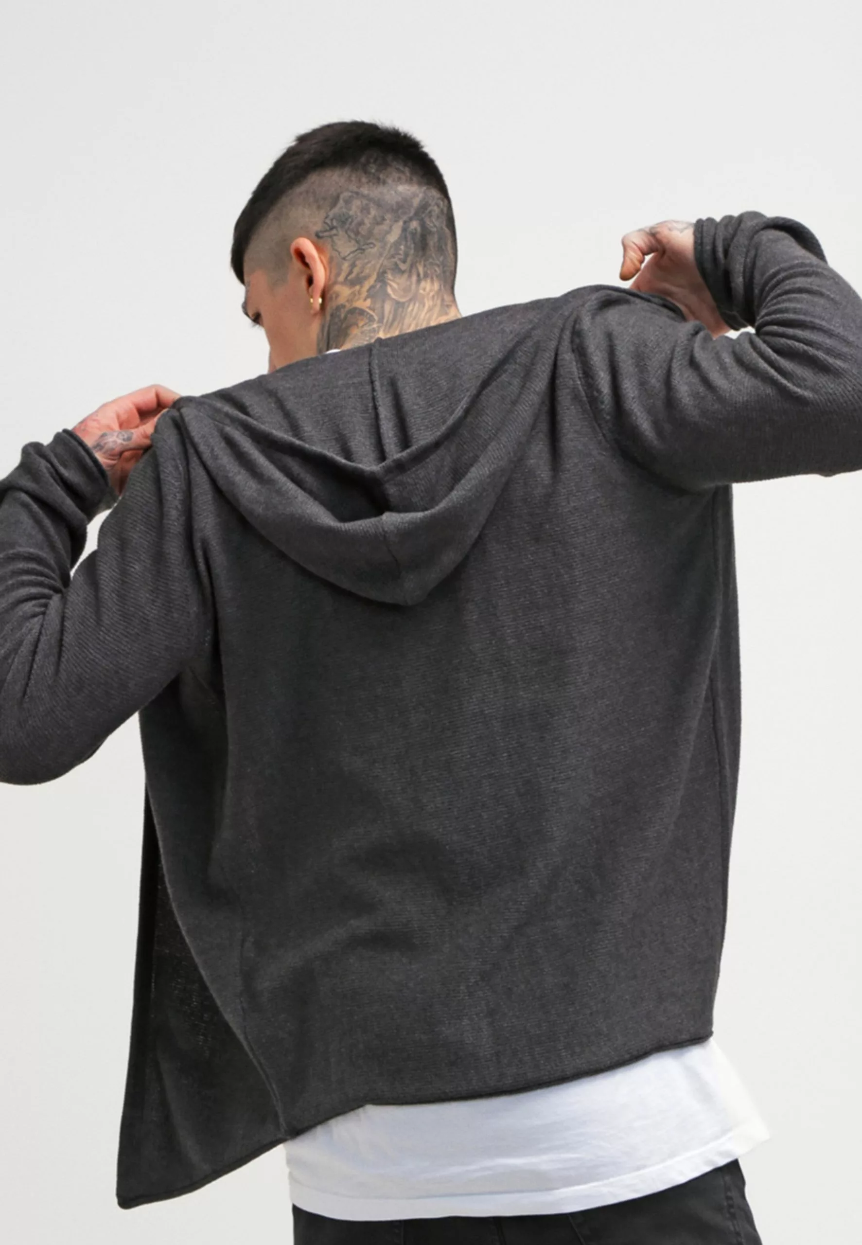 Pier One Cardigan - Mottled Dark Grey 3 Pier One Cardigan - Mottled Dark Grey - Image 3