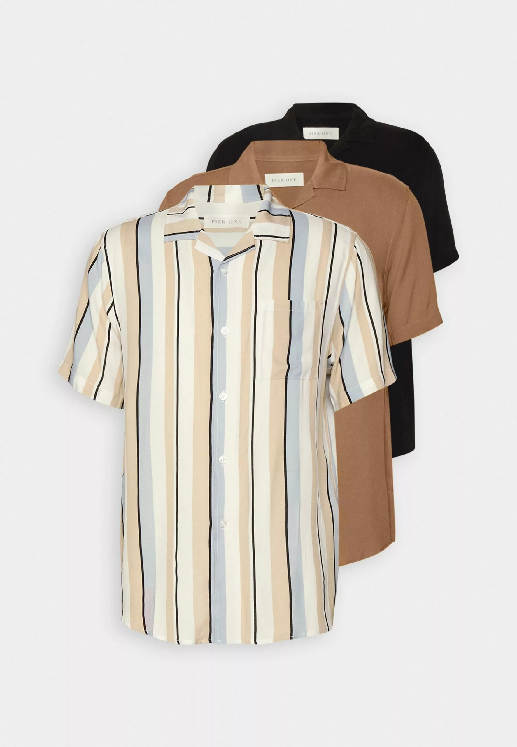Pier One 3 Pack - Shirt - Beige/Black/White 6 Pier One 3 Pack - Shirt - Beige/Black/White - Image 6