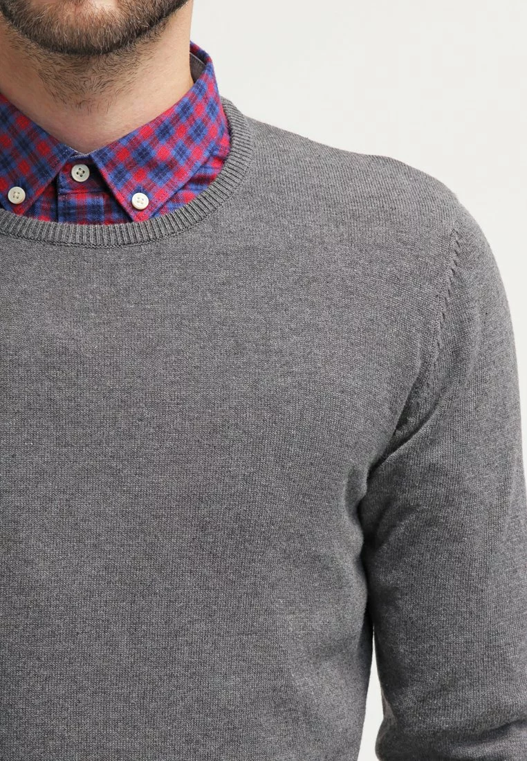 Pier One Basic Crewneck - Jumper - Dark Grey Melange 4 Pier One Basic Crewneck - Jumper - Dark Grey Melange - Image 4