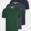 Pier One 3 Pack - Polo Shirt - Grün/Dunkelgrau/Blau