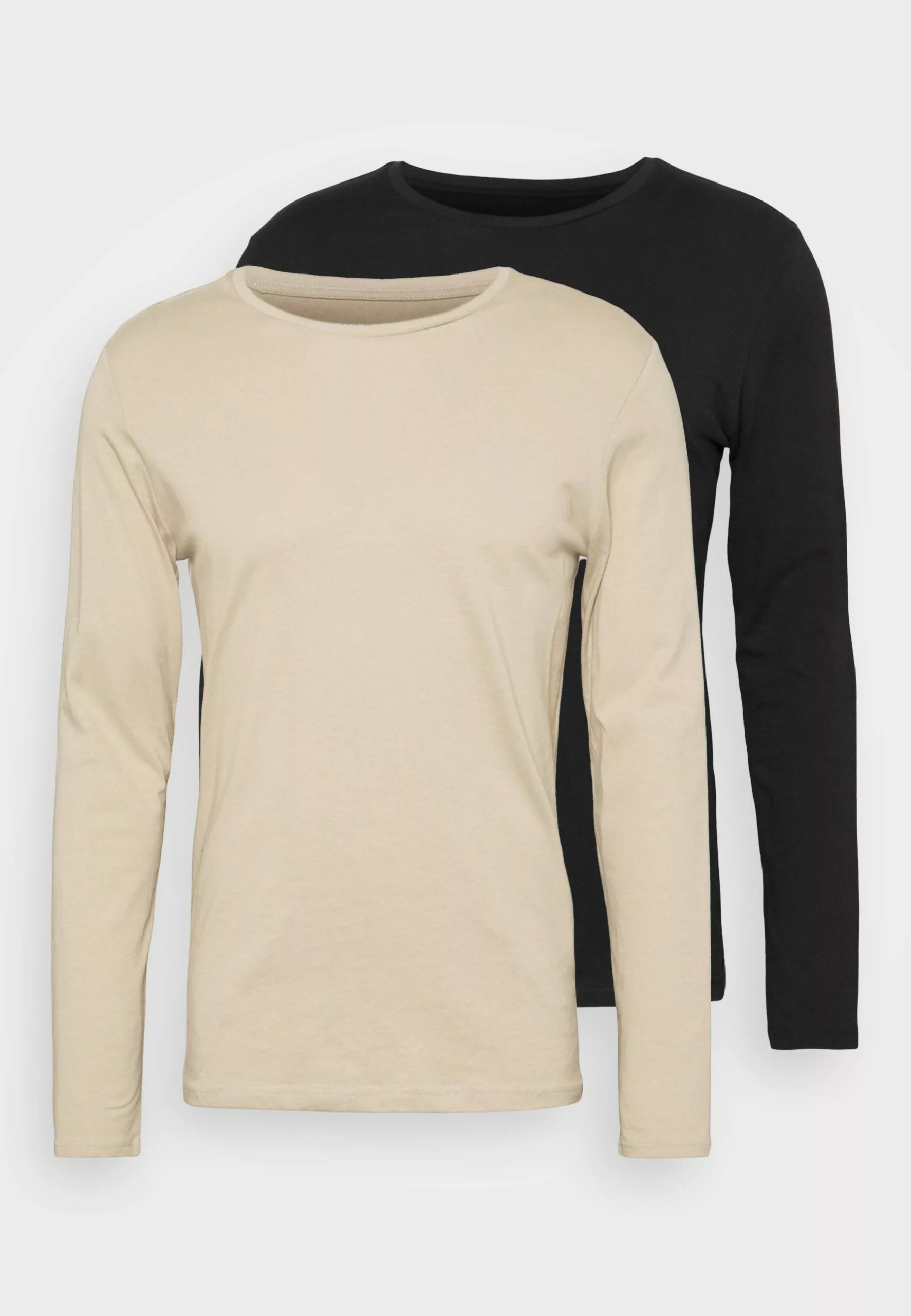 Pier One 2 Pack - Long Sleeved Top - Beige/Black 1 Pier One 2 Pack - Long Sleeved Top - Beige/Black