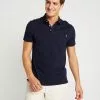 Pier One Tricolore Trim- Polo Shirt - Dark Blue
