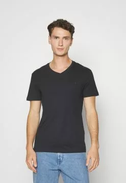 Pier One V Neck Bird Tonal 3 Pack - Basic T-Shirt - Light Brown/White/Dark Blue -Pier One Shop e08d0778ecd941aa94fa4e322df34f7c