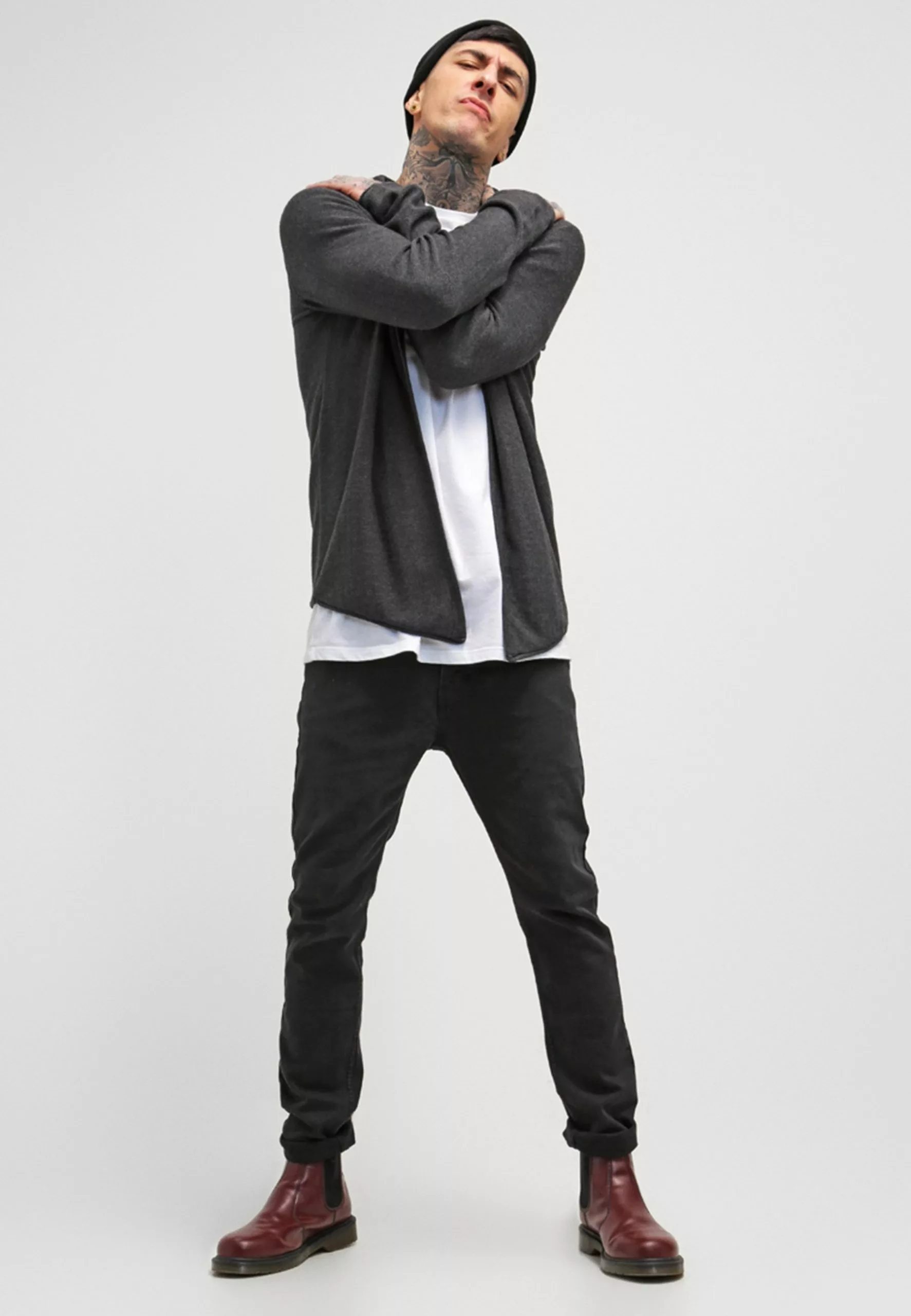 Pier One Cardigan - Mottled Dark Grey 2 Pier One Cardigan - Mottled Dark Grey - Image 2