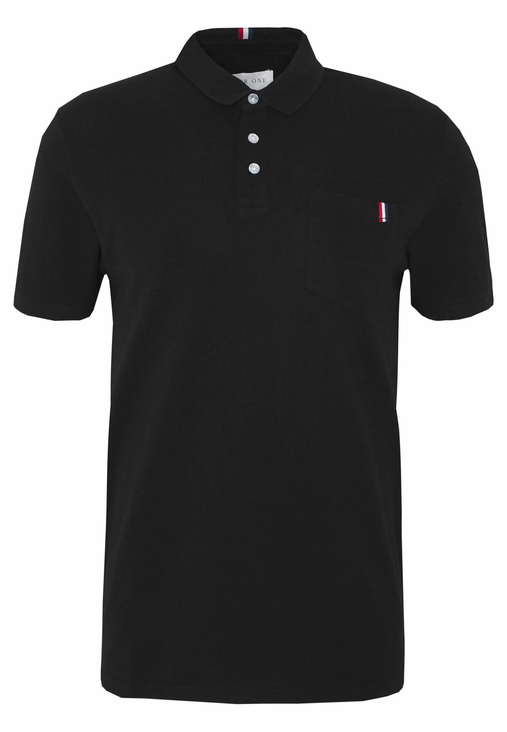 Pier One Tricolore Trim- Polo Shirt - Black 1 Pier One Tricolore Trim- Polo Shirt - Black