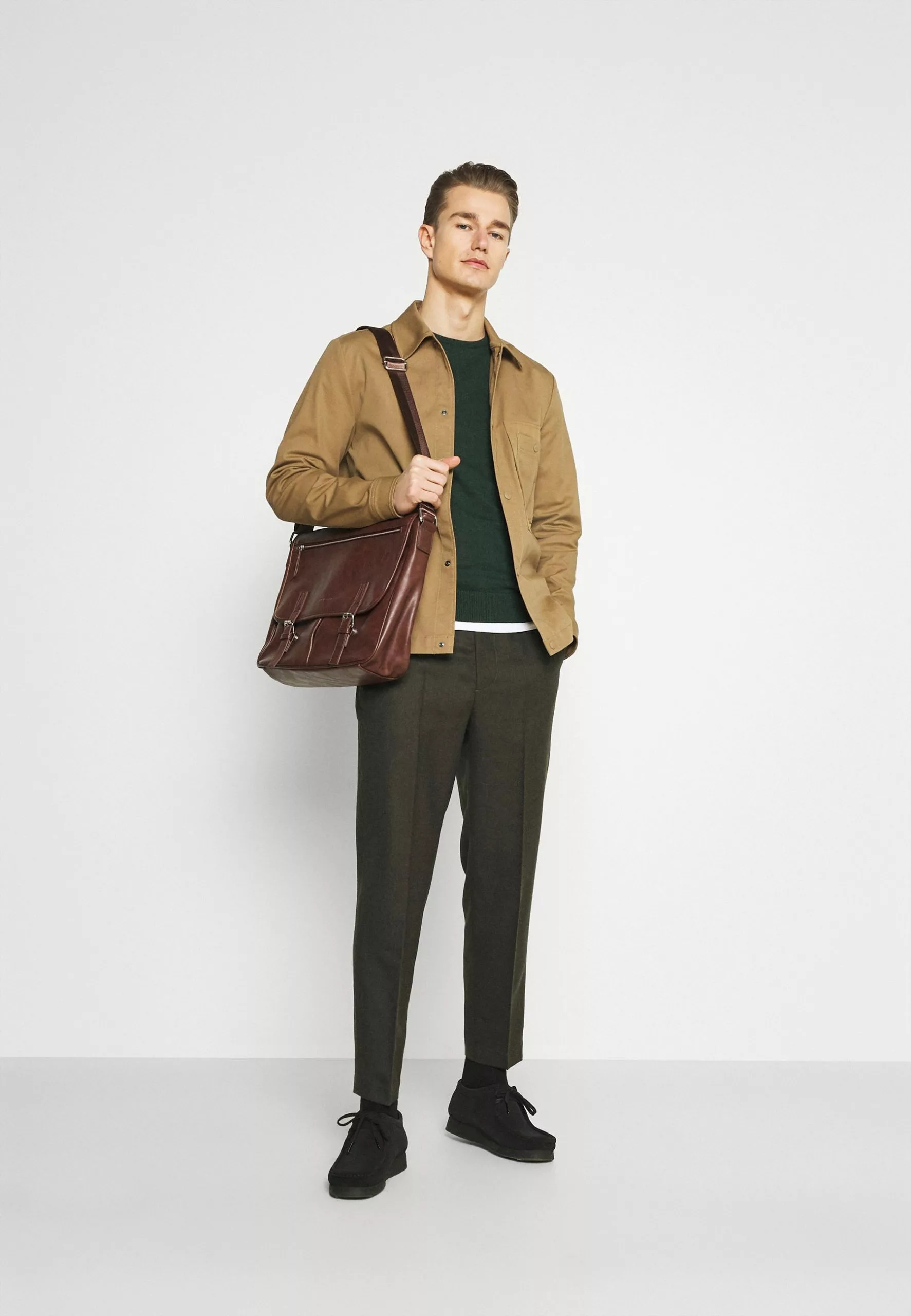 Pier One Basic Crewneck - Jumper - Mottled Dark Green 2 Pier One Basic Crewneck - Jumper - Mottled Dark Green - Image 2