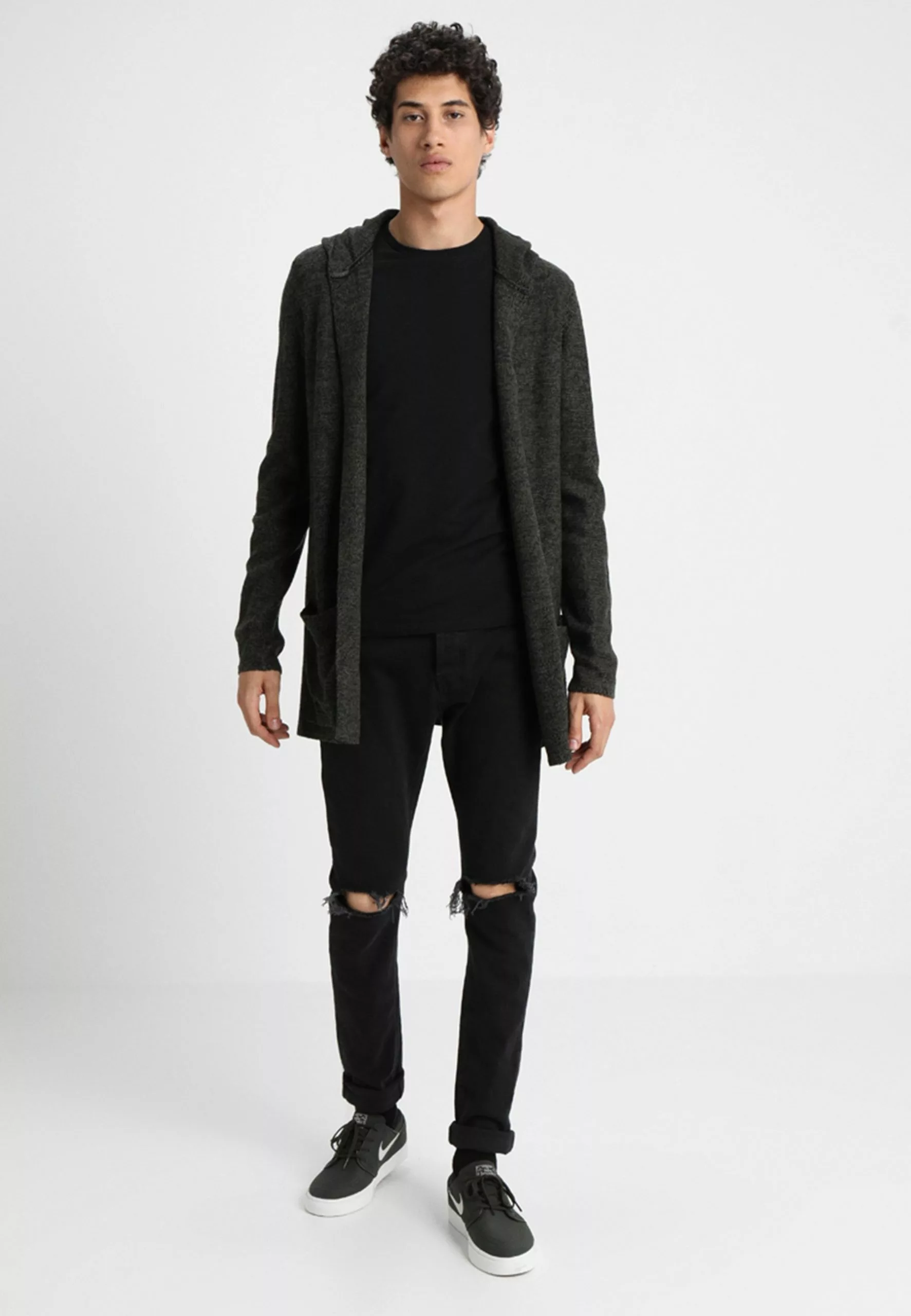 Pier One Cardigan - Black/Olive 2 Pier One Cardigan - Black/Olive - Image 2