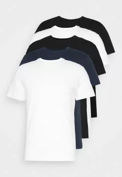 Pier One 5 Pack - Basic T-Shirt - Black/White/Blue -Pier One Shop f1b37127ec2d45f98139c878d4f29450